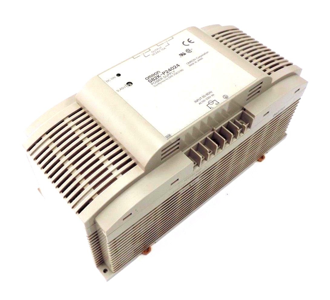 Used OMRON S82K-P24024 POWER SUPPLY 50/60HZ, 100/230VAC, 4A, 24VDC, S82KP24024