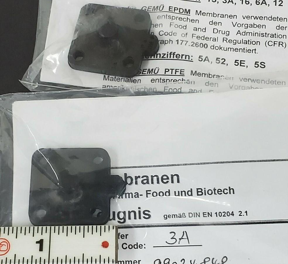 LOT OF 2 NEW GEMU EDV-NR. 39541 600-8M3A DIAPHRAGMS EBL 44549926 CD35 99024848
