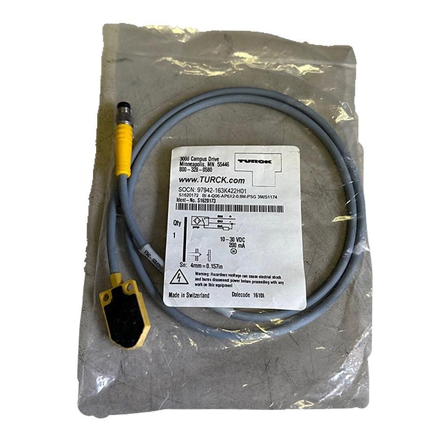 Used NEW TURCK BI 4-Q06-AP6X2-0.8M-PSG INDUCTIVE SENSOR S1620173 BI4-Q06-AP6X2