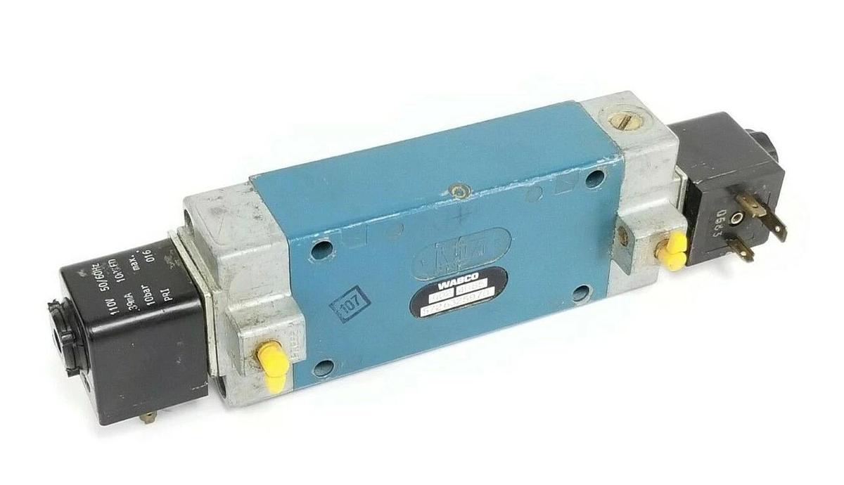 Used WABCO 5726325970 VALVE 002 4085 W/ COILS 110V 50/60HZ 10 BAR MAX