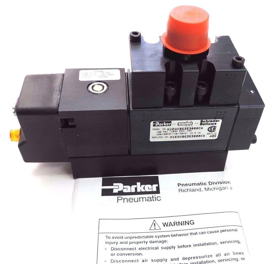 NEW PARKER H1EWXBG353000CA PNEUMATIC VALVE 150 PSI, 120V/60HZ-110V/50HZ 12.0VA