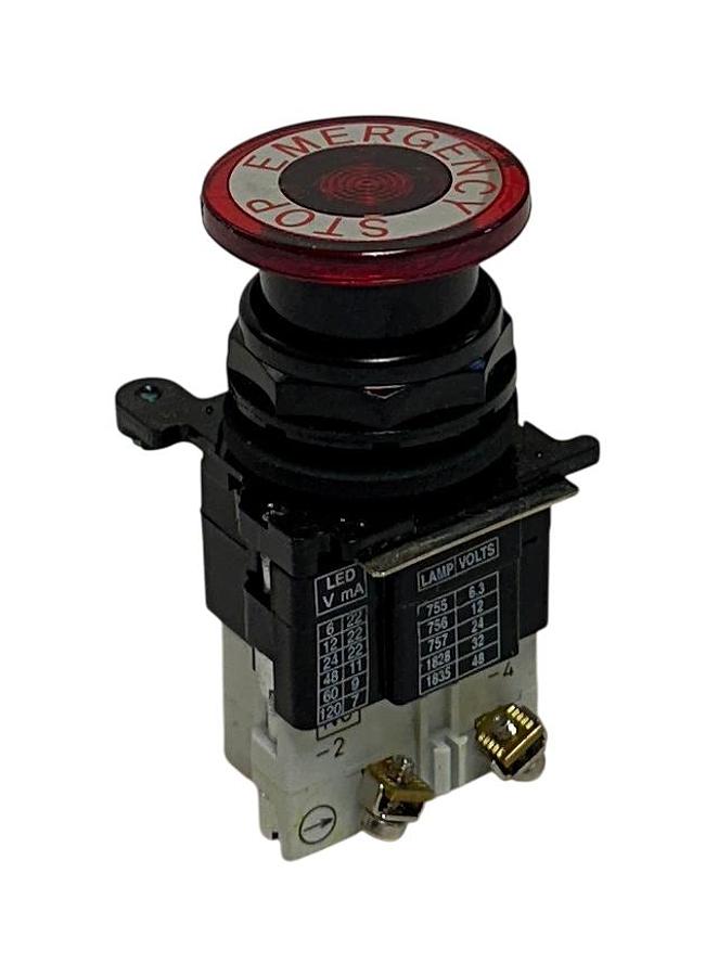 Used EATON E34GDB97LED24-1X CORROSION RESISTANT PUSH/PULL RED E-STOP SERIES A2 NSMP