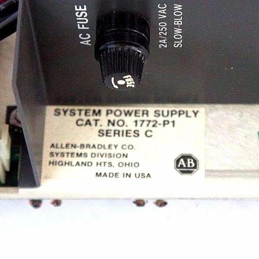 Used LOT OF 2 ALLEN BRADLEY SYSTEM POWER SUPPLY MODULES 1772-P1 SERIES. C, 634790