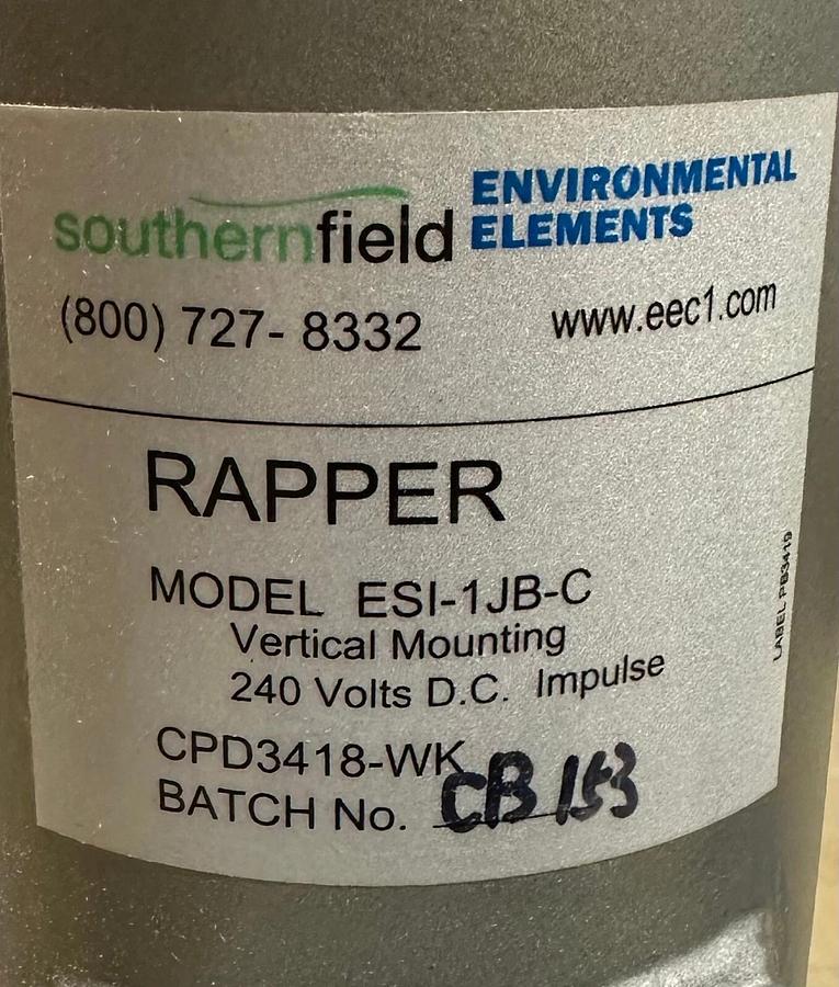 NEW SOUTHERN FIELD EE ESI-1JB-C / ESI1JBC VERTICAL MOUNT RAPPER 240V CPD3418-WK
