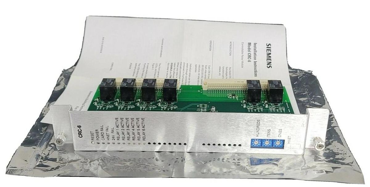 NEW SIEMENS 500-033250 CRC-6 FIRE ALARM RELAY CARD REV. 02.01 500033250 CR6