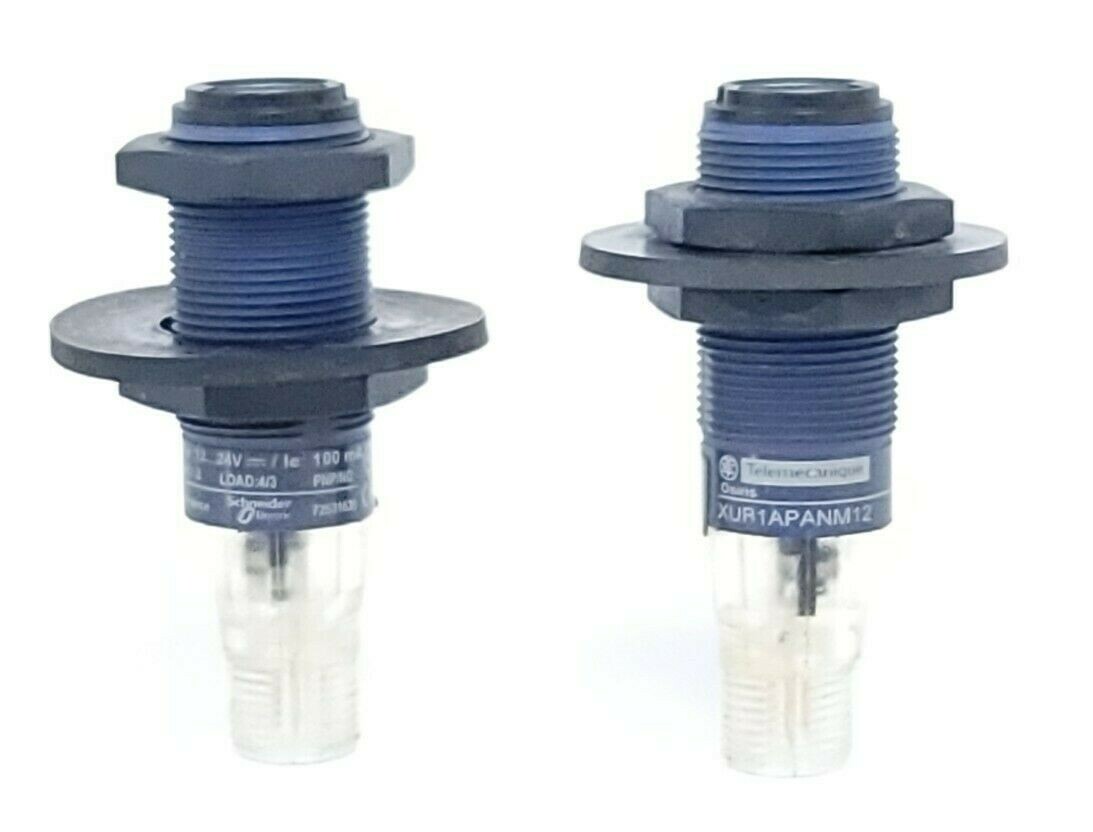 Used LOT OF 2 TELEMECANIQUE XUR1APANM12 PHOTOELECTRIC SENSORS 12...24VDC