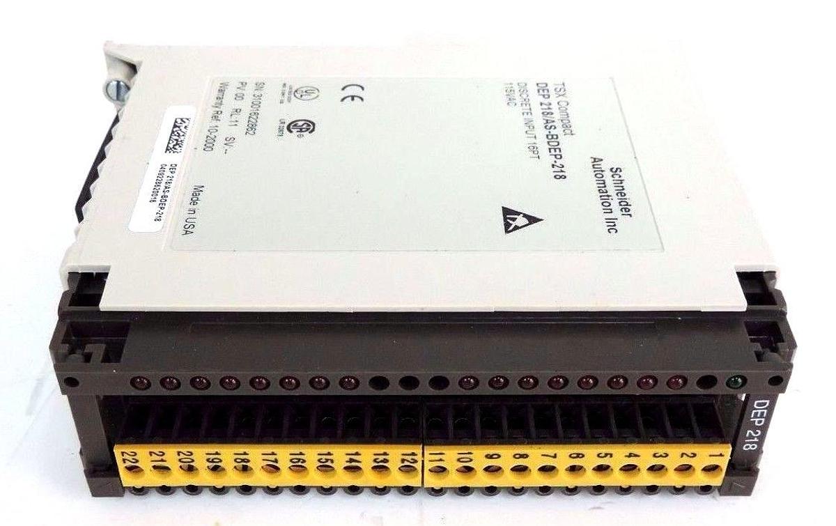 Used LOT OF 2 NIB SCHNEIDER AUTOMATION DEP 218/AS-BDEP-218 INPUT MODULES 16PT, 115VAC