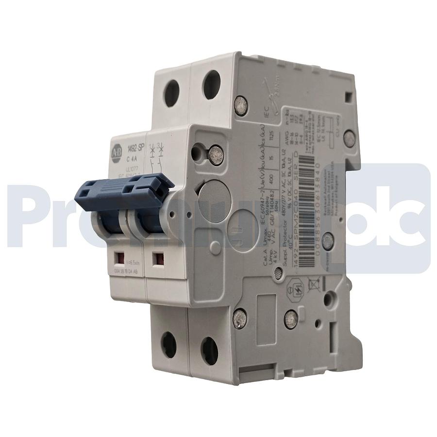 Used Allen-Bradley 1492-SPM2C040 /D Supplementary Protector 4A 2P Circuit Breaker NEW