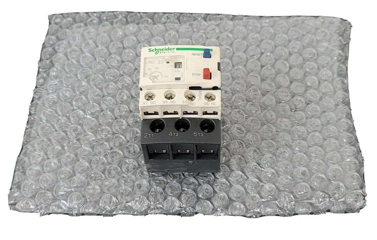 Used SCHNEIDER ELECTRIC LRD22 THERMAL OVERLOAD RELAY LRD 22 16/24 AMP 3P