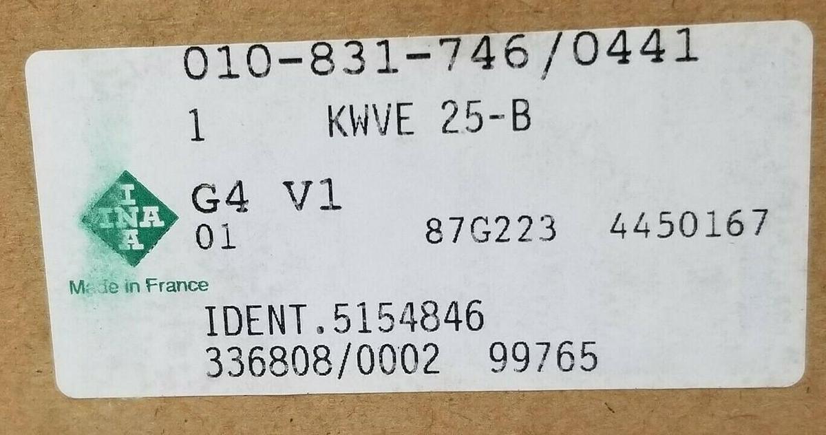 NIB INA KWVE25B-G4-V1 LINEAR BEARING GUIDE W/ MKVD25-B DUMMY GUIDEWAY