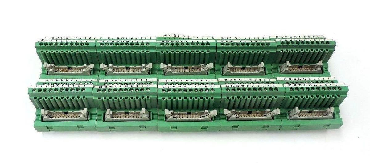 Used LOT OF 10 PHOENIX CONTACT ET2 TERMINAL BLOCKS, 20 POSITION, 60 V