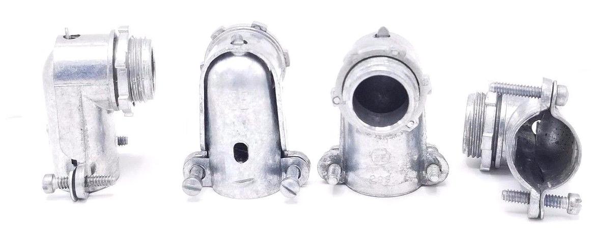 Used LOT OF 4 NEW 3LV70 GENERIC Elbows, 90°, Die Cast Zinc, 3/4" Conduit Size, 3/4"
