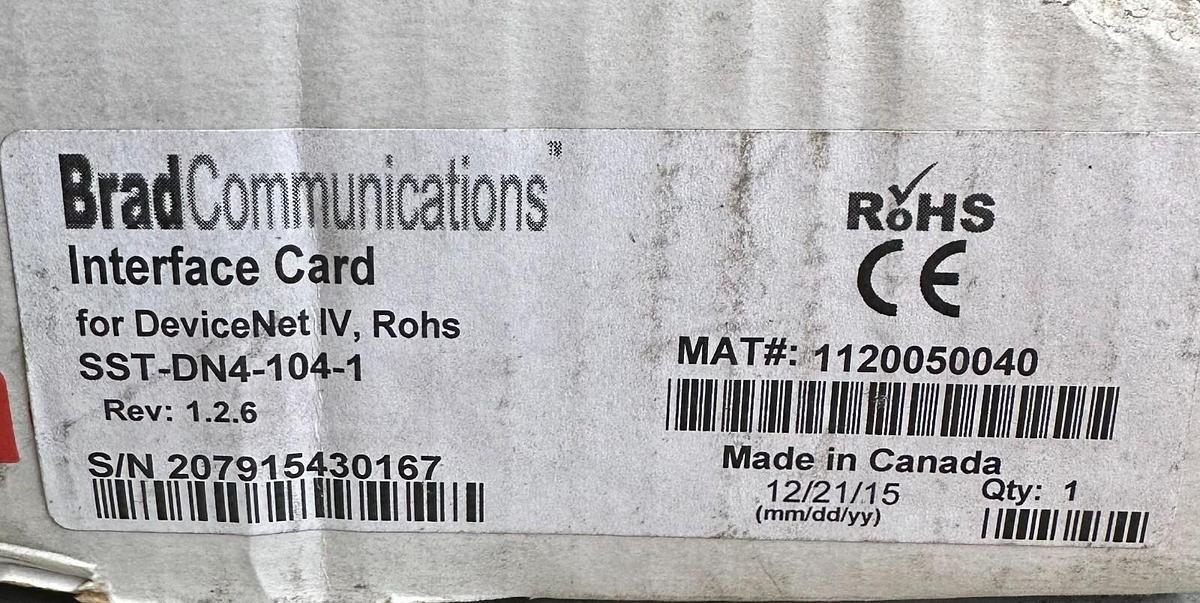 Used NEW MOLEX BradCommunications SST-DN4-104-1 / SSTDN41041 DeviceNet INTERFACE CARD