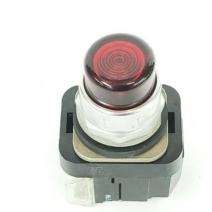 Used ALLEN BRADLEY 800T-PT26 PUSH BUTTON RED LENS SER. N W/ 800T-XA SER. C CONTACT