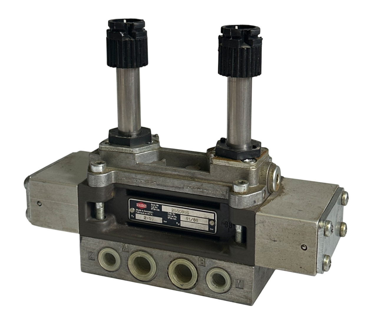 Used NEW HERION TECHNOMATIC 2550805 DOUBLE SOLENOID VALVE 2-10BAR NOS 0566 249