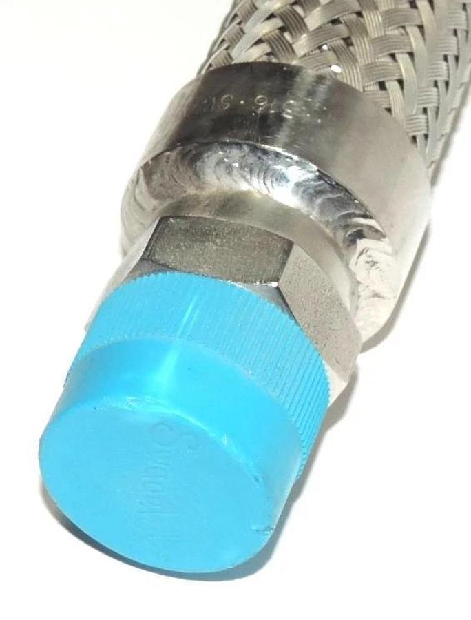 NEW STAINLESS STEEL BRAIDED 1"x1 1/2", 56" TOTAL LENGTH FLEXIBLE HOSE