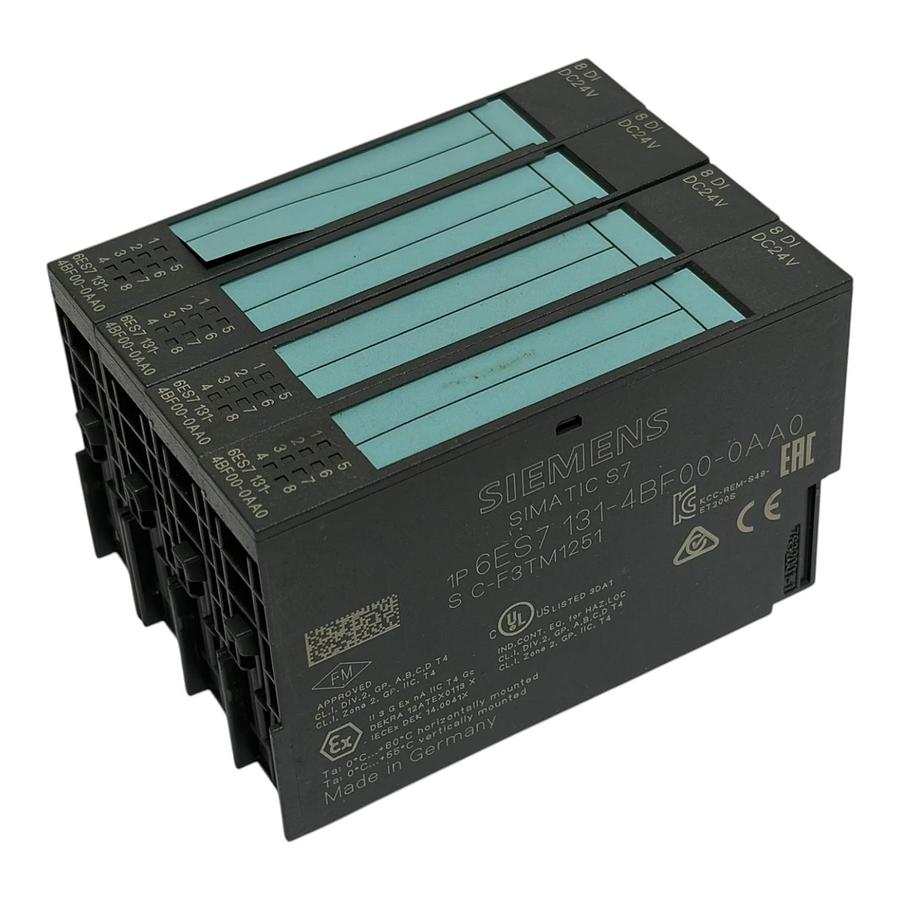 Used Lot of 4 Siemens 6ES7131-4BF00-0AA0 SIMATIC S7 ET200S 8 DI 24VDC Input Module