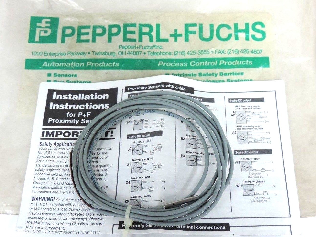 Used NEW PEPPERL & FUCHS NJ-0.6-3-22-E2 PROXIMITY SWITCH NJ06322E2 P/N: 20972
