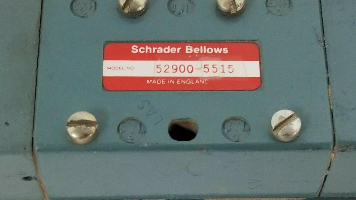 Used SCHRADER BELLOWS 52900-5515 VALVE 529005515, 520008515, 120V 60HZ, 4W