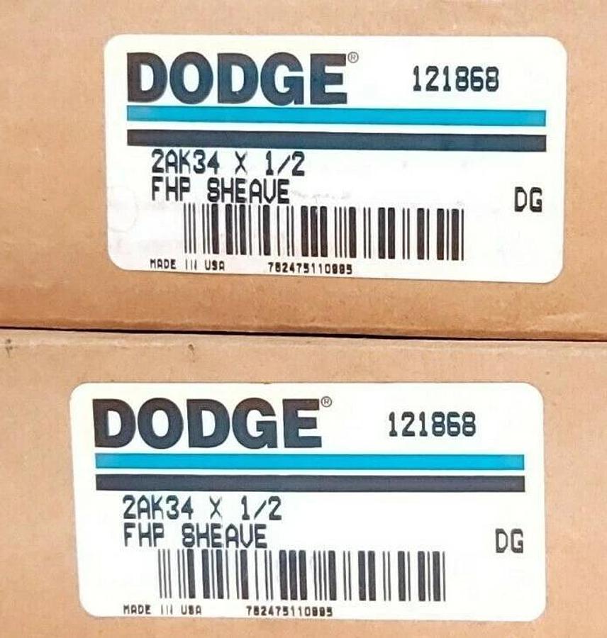 Used LOT OF 2 DODGE 2AK34 FHP SHEAVES 121868