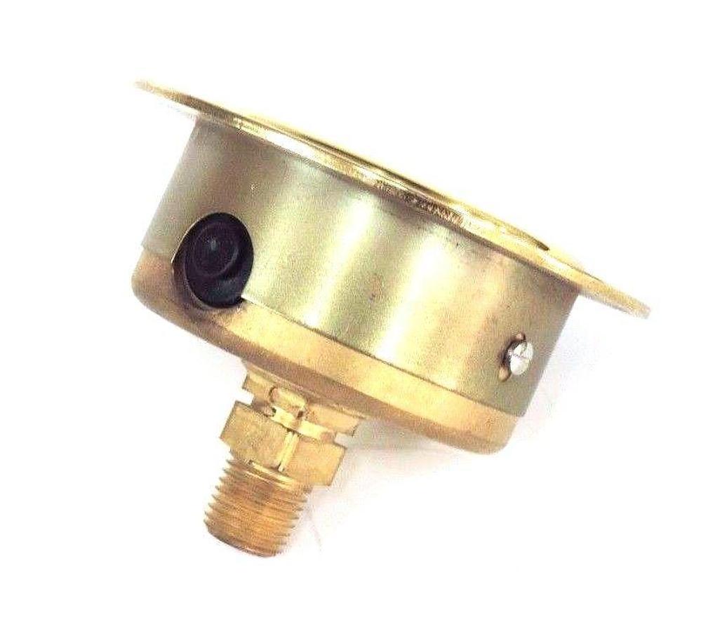 Used NIB NOSHOK 25-310-30V 2.5'' BRASS GAUGE 1/4'' NPT BACK CONN., 2531030V