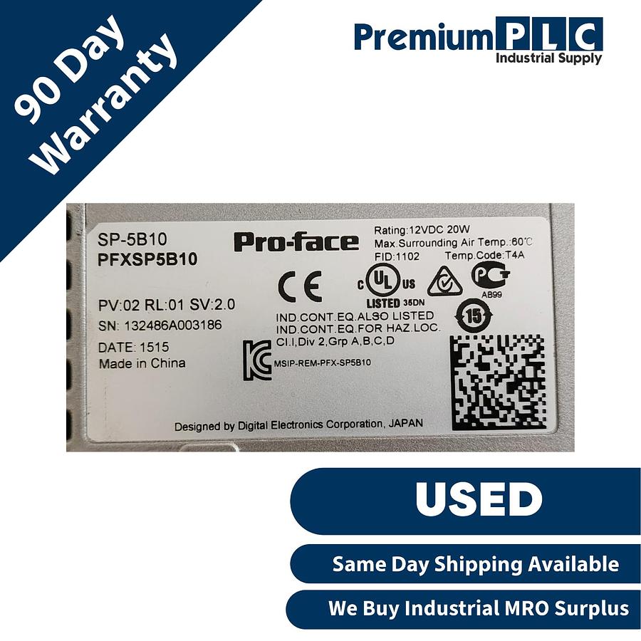 Used USED PRO-FACE SP-5500WA / PFXSP5500WAD HMI DISPLAY W/SP-5B10 / PFXSP5B10 MODULE
