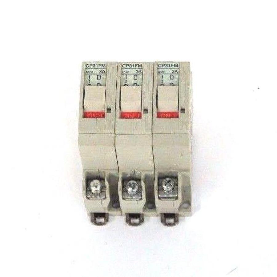 Used LOT OF 3 FUJI CP31FM/3 CIRCUIT PROTECTORS CP31FM 3 AMP BREAKER
