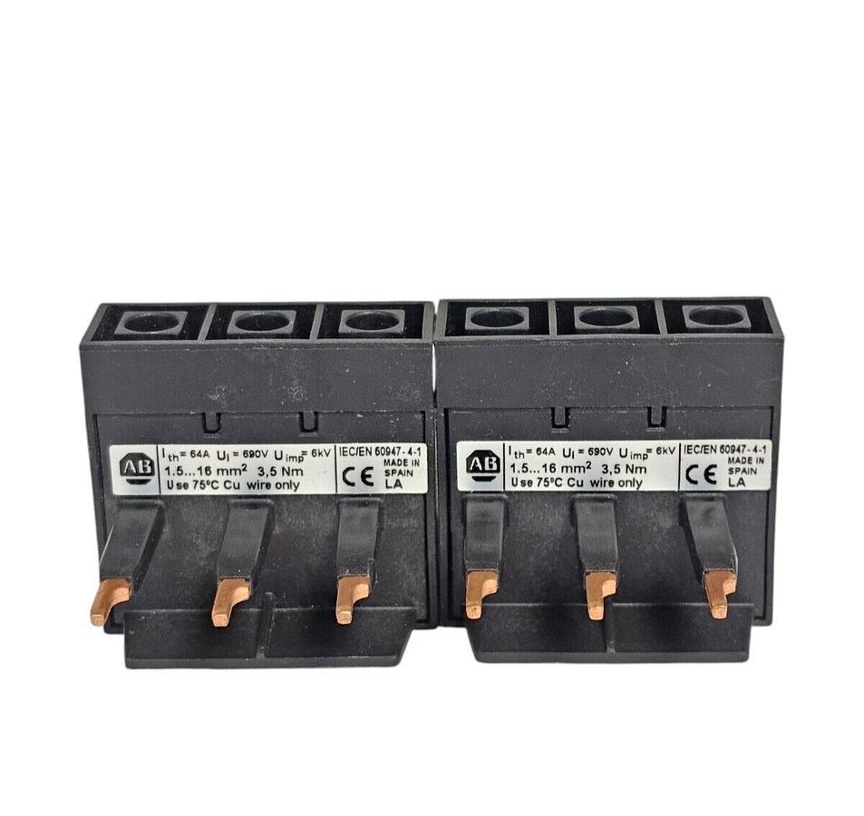 Used LOT OF 2 NEW ALLEN BRADLEY 140M-C-WTEN SER. A BUS BAR FEEDER TERMINALS