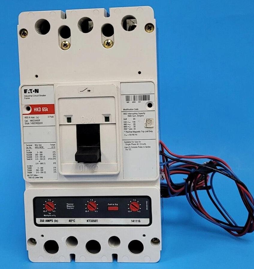 Used EATON CUTLER HAMMER HKD3400F CIRCUIT BREAKER STYLE 1492D82G03, N05NFXRS3A