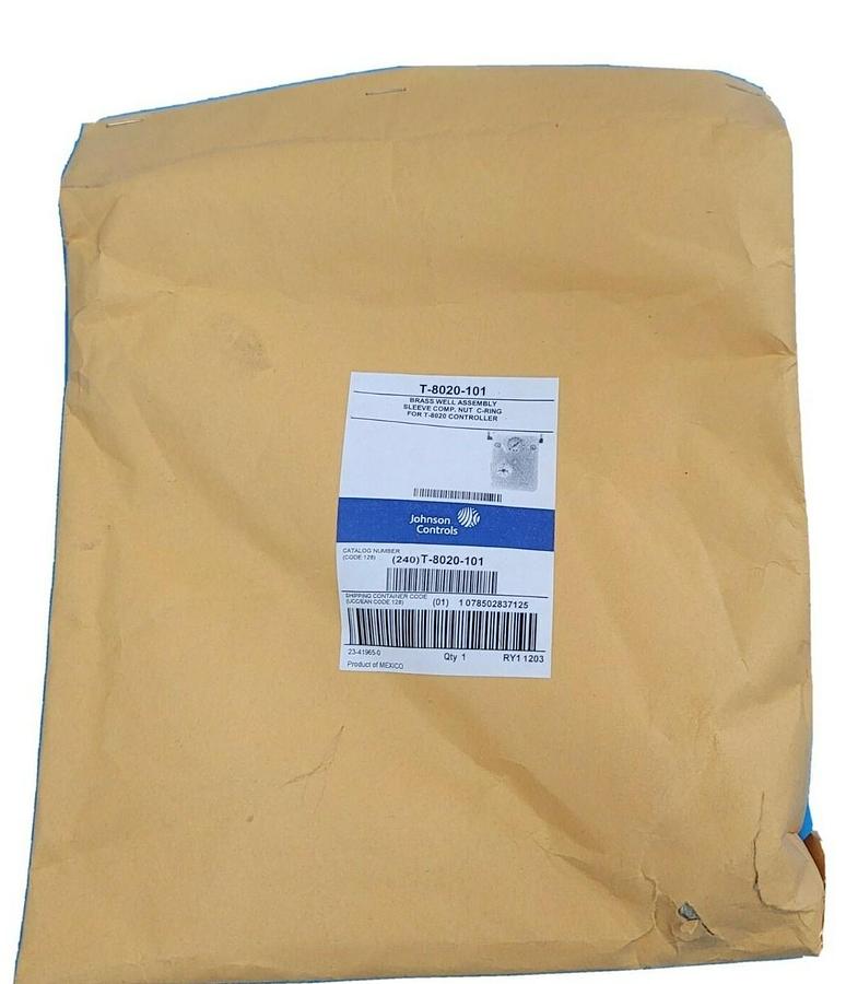 Used NEW JOHNSON CONTROLS T-8020-101 BRASS WELL ASSEMBLY FOR CONTROLLER T8020101