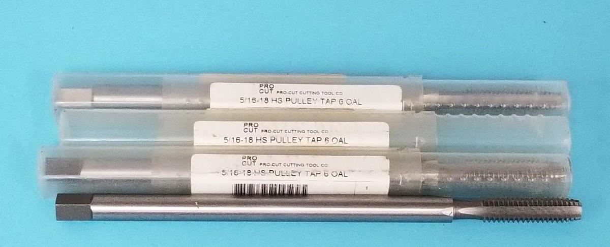 Used LOT OF 3 NEW PRO CUT TOOL CO. 0836-7819 5/16-18 HS PULLEY TAPS 6 OAL