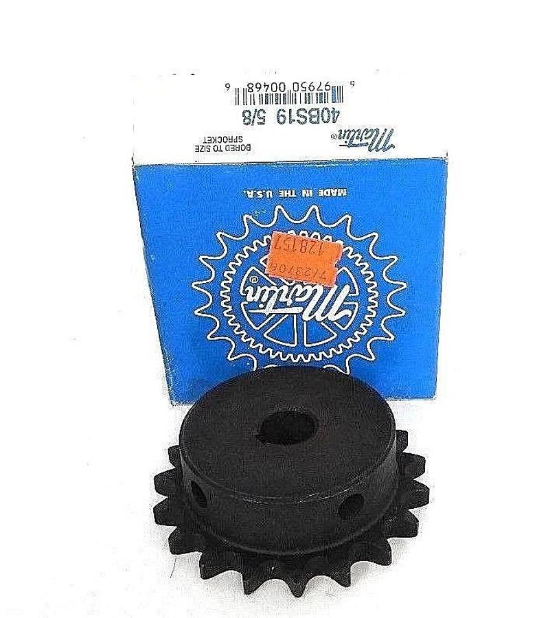 Used NIB MARTIN 40BS19 5/8 SPROCKET 5/8IN BORE 19TEETH