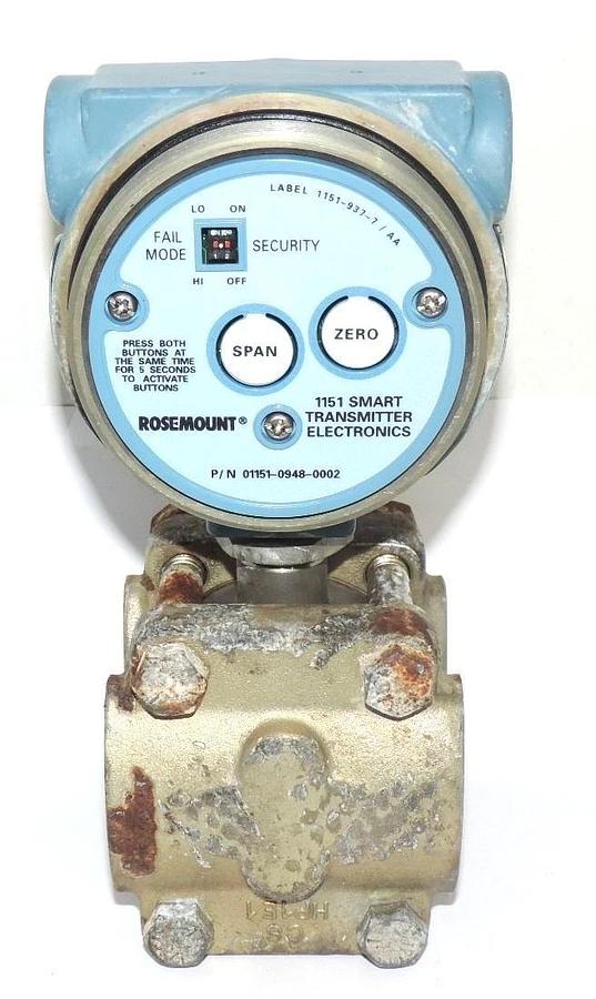 Used ROSEMOUNT 1151 SMART PRESSURE TRANSMITTER 1151DP4S12 W/ 01151-0948-0002