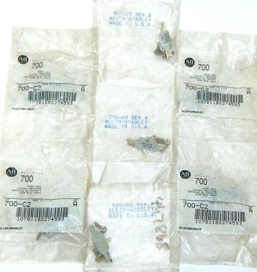 Used NEW LOT OF 7 ALLEN BRADLEY 700-C2 SER. A, FRONT DECK CONTACT CARTRIDGES 700C2