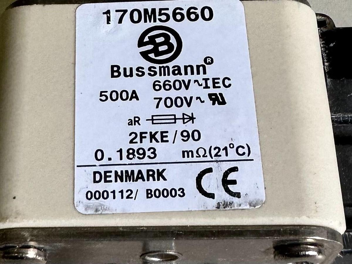 Used NEW COOPER BUSSMAN 170M5660 TYPOWER ZILOX FUSES 500A 660V 2FKE/90 UR AR