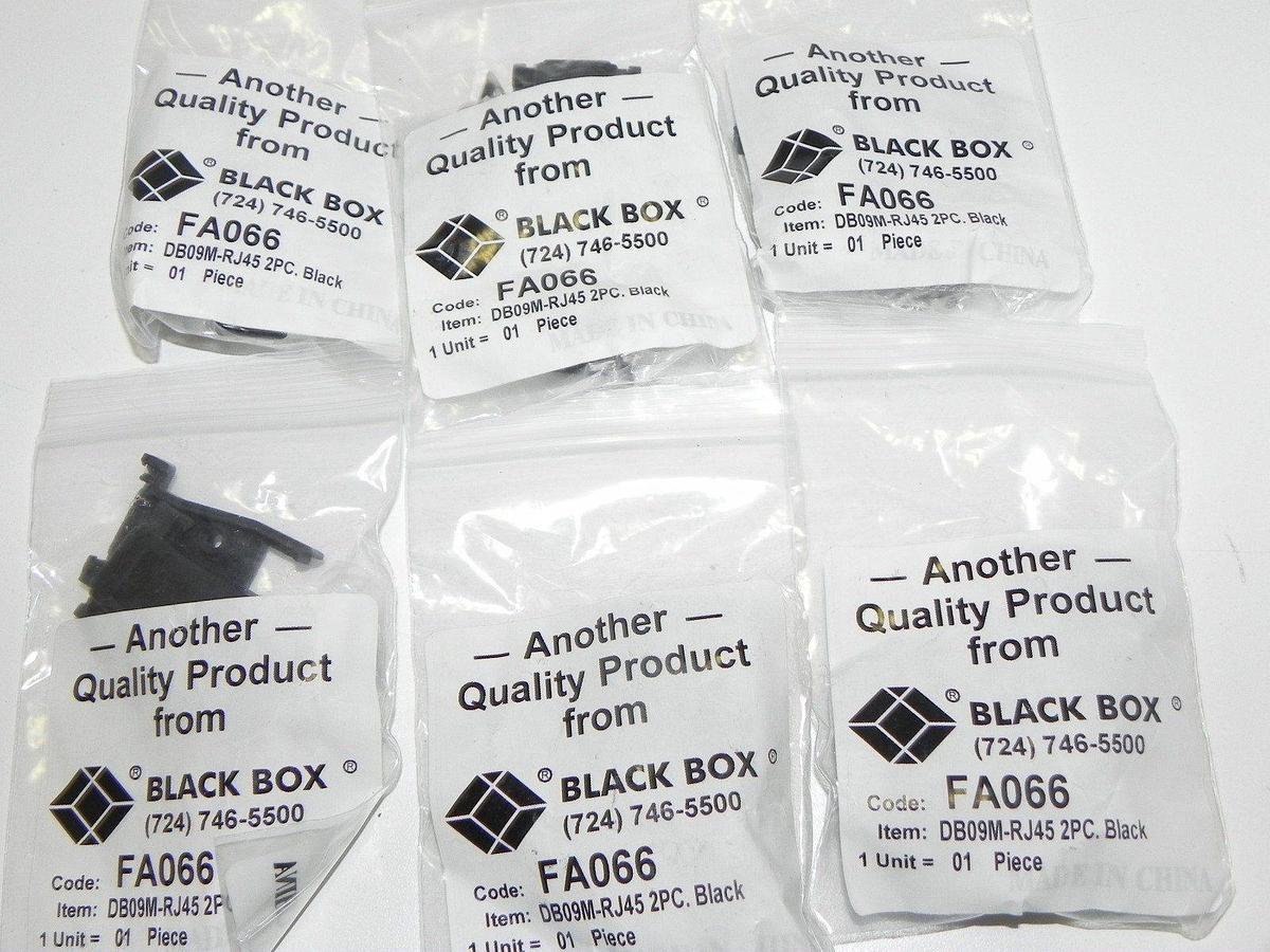 Used LOT OF 6 NEW BLACK BOX FA066 NETWORK ADAPTERS DB09M-RJ45 2PC BLACK