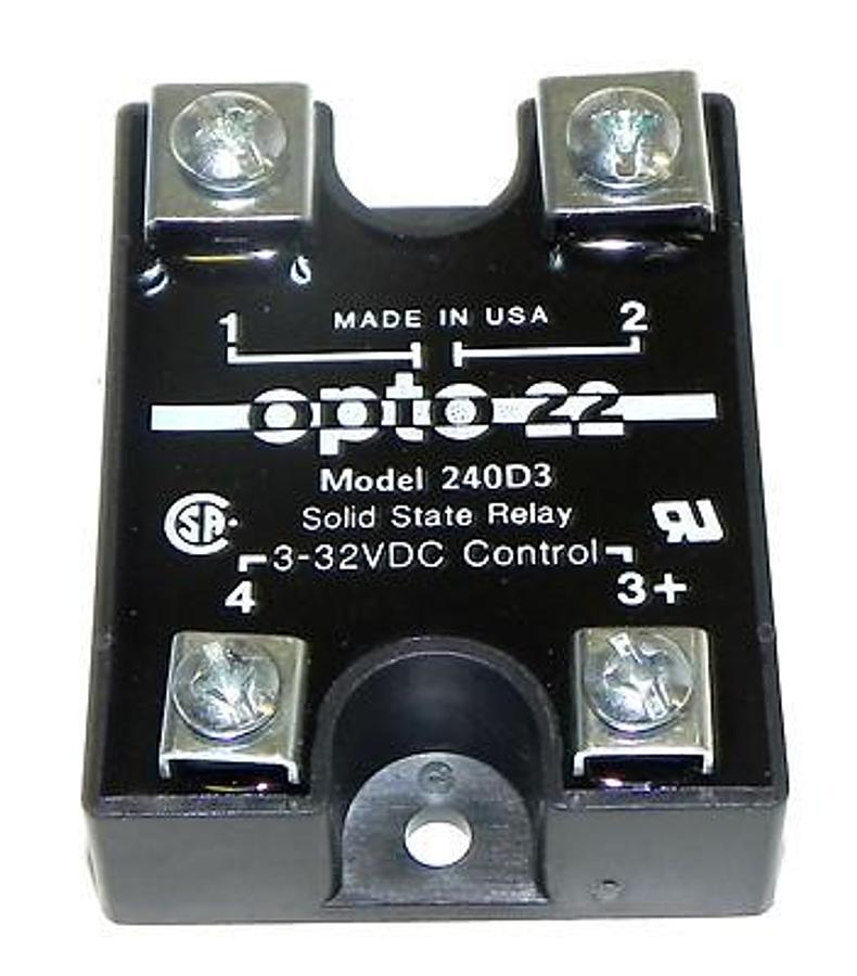 Used NEW OPTO 22 SOLID STATE RELAY MODEL 240D3 3-32VDC CONTROL