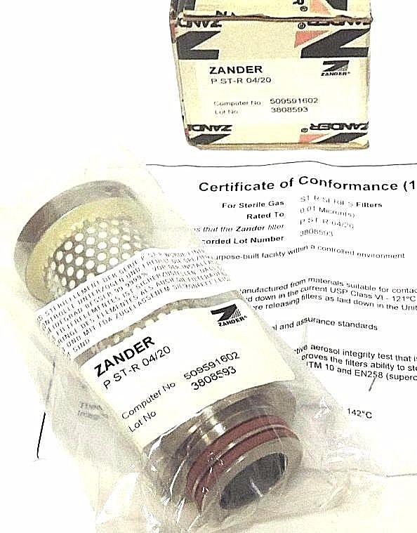 NIB ZANDER PST-R 04/20 FILTER ALTERNATIVE STERILE CARTRIDGE PSTR, P ST-R 04/20