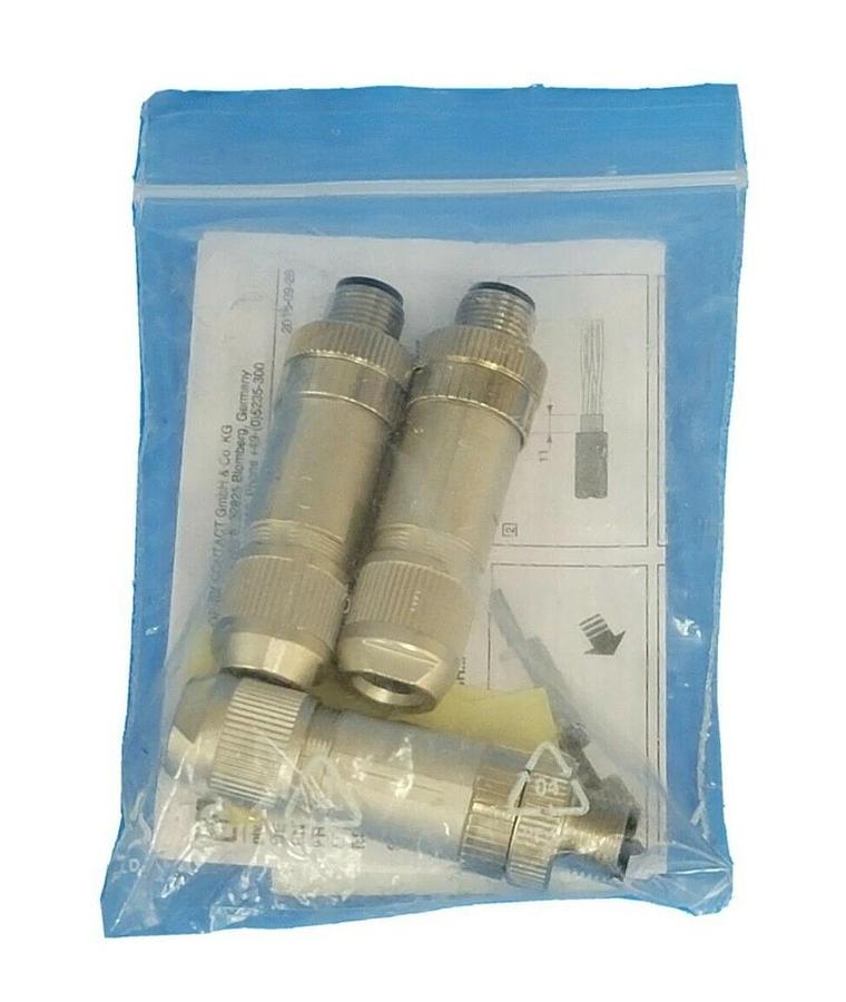 Used LOT OF 3 NEW PHOENIX CONTACT SACC-M12MSD-4Q SH BUS SYSTEM CONNECTORS 1543223