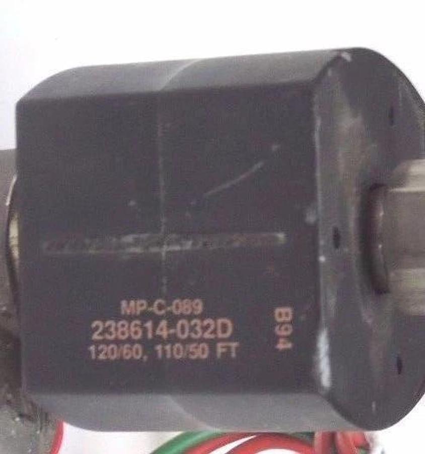 Used ASCO 238614-032D SOLENOID COIL MP-C-089 110/120V 50/60HZ W/ PILOT VALVE