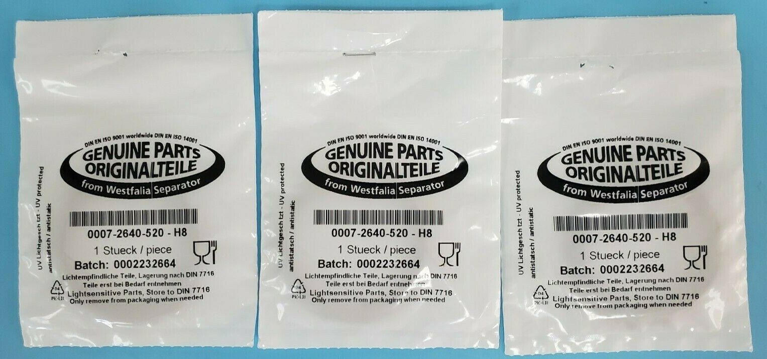 LOT OF 3 NEW GEA WESTFALIA SEPARATOR 0007-2640-520-H8 O-RINGS