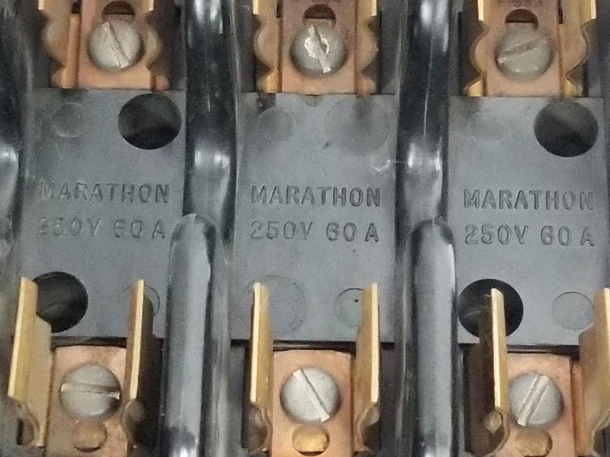 Used LOT OF 5 MARATHON F60A SERIES FUSE HOLDERS 250V, 60A, 3P