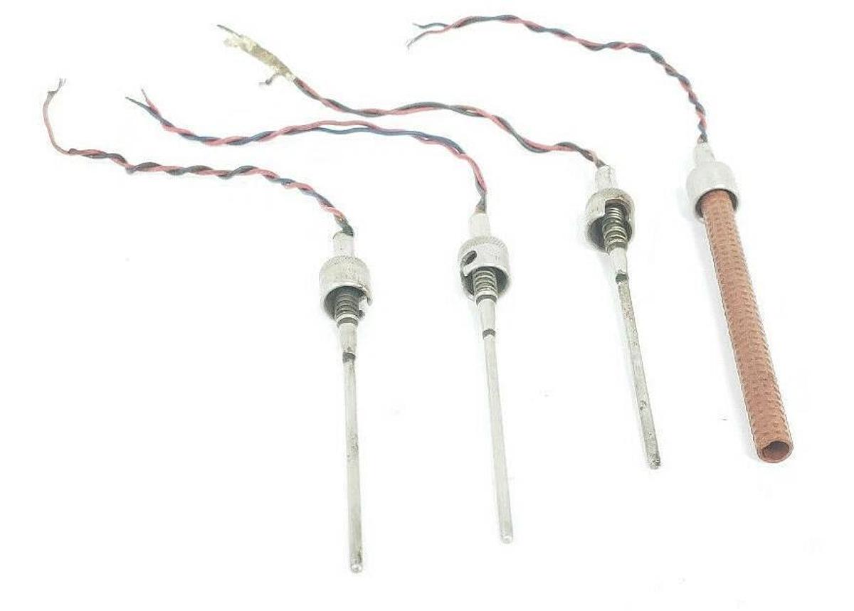 Used LOT OF 4 THERMO ELECTRIC THERMOCOUPLES / TEMPERATURE PROBE SENSORS
