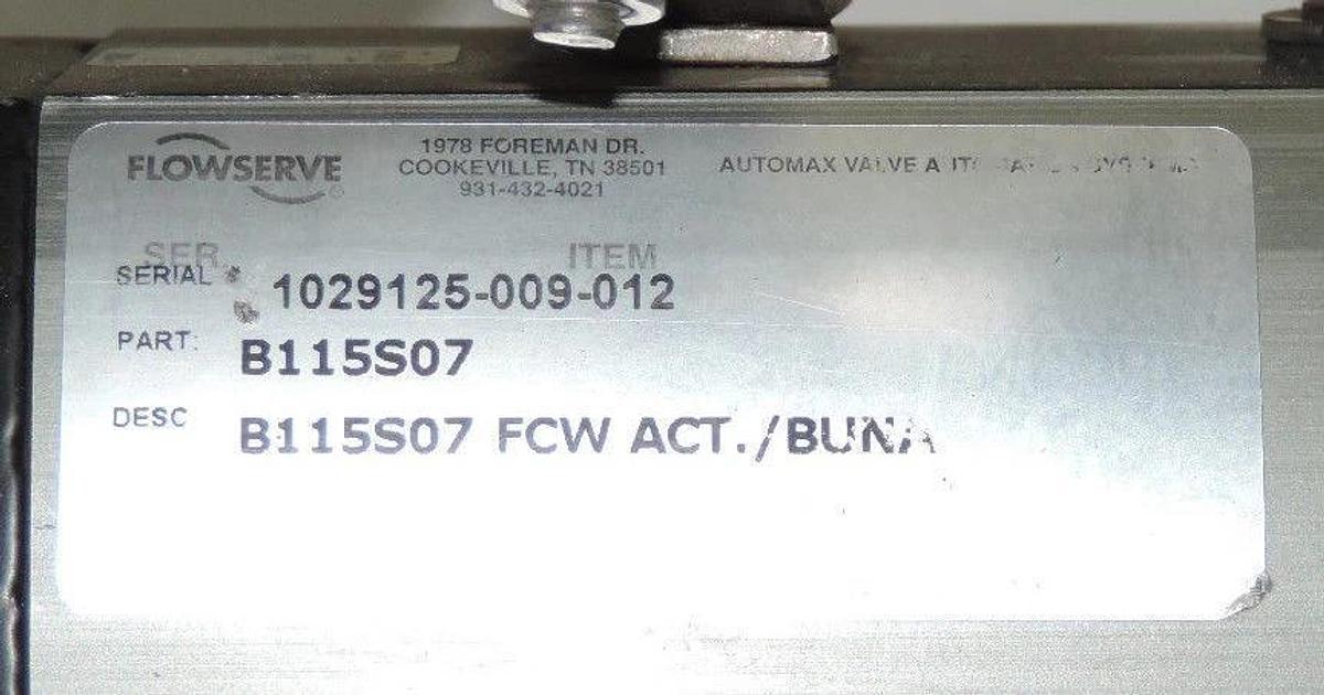 Used FLOWSERVE B115S07 ACTUATOR WITH AUTOMAX NXL2000 ULTRASWITCH WITH KEMA EX-99
