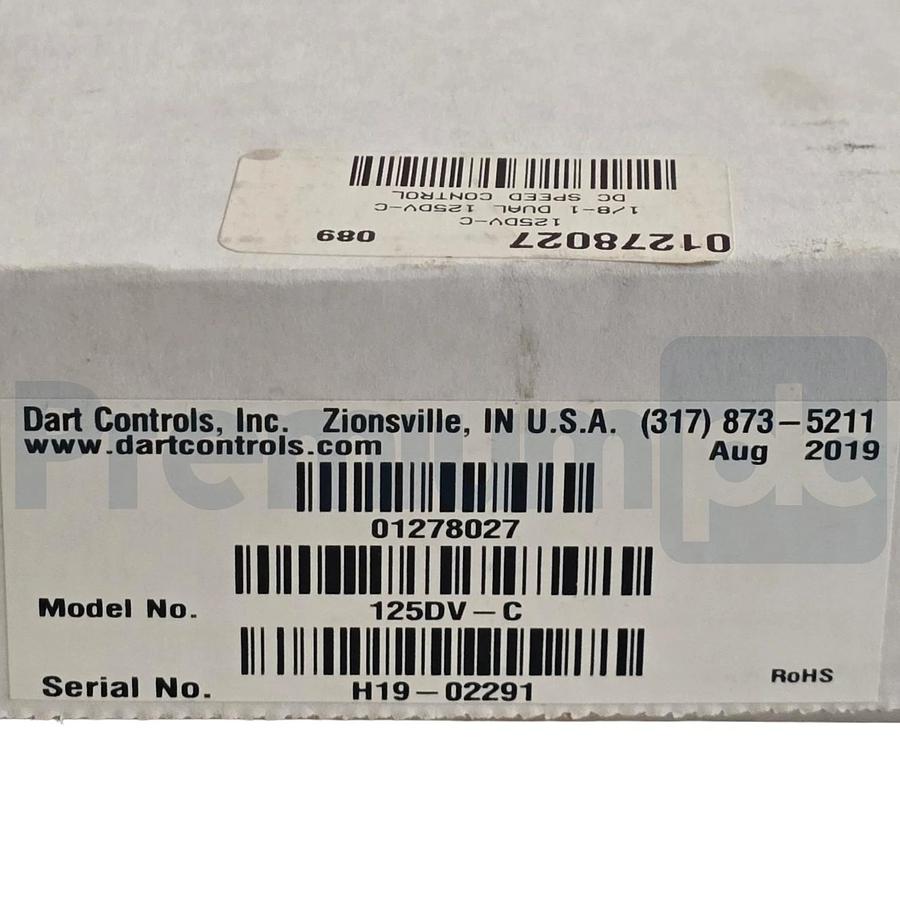 Dart Controls 125DV-C | 125DVC DC Motor Speed Control 120/240VAC In 5.5A NSMP