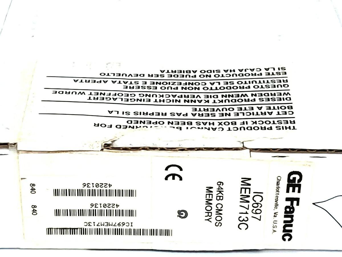 Used NIB GE FANUC IC697MEM713C 64KB CMOS MEMORY MODULE