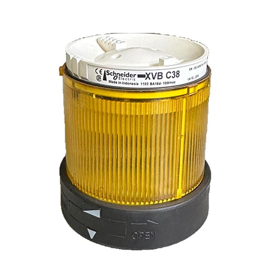 Used 4 NEW SCHNEIDER ELECTRIC XVB-C38 / XVBC38 YELLOW STEADY UNIT STACK LIGHT 12-230V
