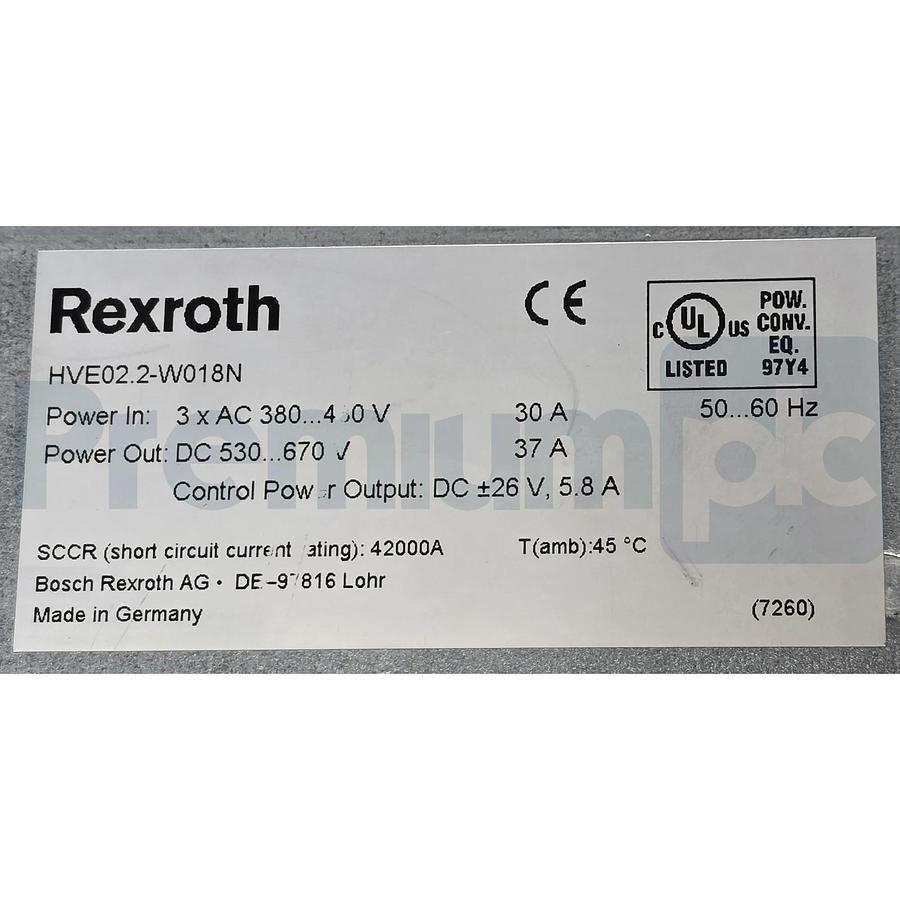 Bosch Rexroth Indramat HVE02.2-W018N | R911190000 Power Supply 18kW DIAX04 NSNP