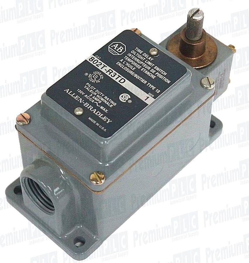 NIB ALLEN BRADLEY 802T-R3TD SER. 1 TIME DELAY OILTIGHT LIMIT SWITCH W/ Z-24808