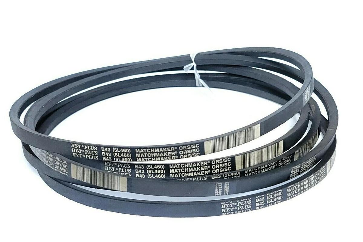 Used LOT OF 5 NEW GATES B43 (5L460) HY-T PLUS MATCHMAKER SINGLE BAND 46'' OD BELTS